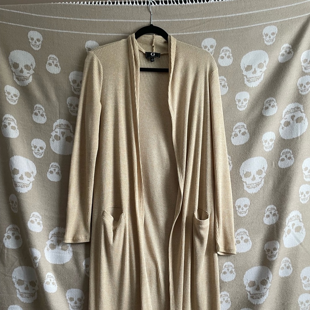 CREAM LONG CARDIGAN XL